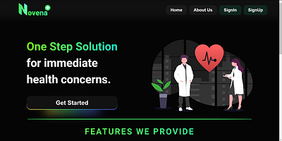 Novena: A medical assistant website ui