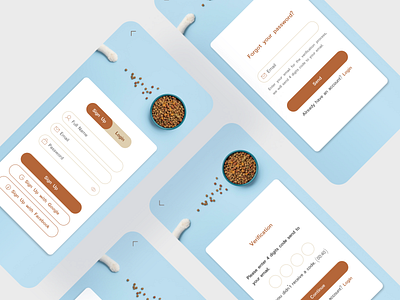 Login / Register - Pet Shop Mobile App Design forget password login pet shop register ui
