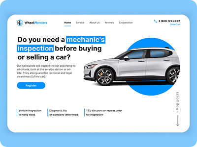 Car Inspection Landing Page UI car design design trends figma figma design figma landing page design figma web design landing page design logo mobile uiux design prototype ui user experience user experience design user interface user interface design web web design wireframe