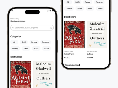 Bookstore App Home screen Design home screen mobile design ui