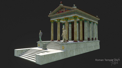 Holy Lake roman temple 2021 3d blender concept art