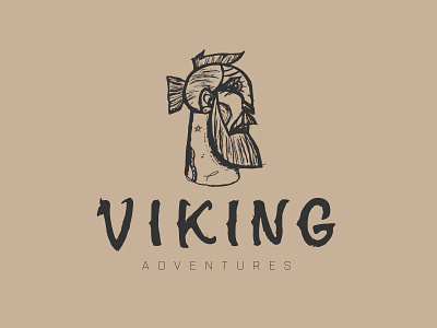 Viking Adventures Logo Concept branding face hand head logo northman northmen procreate sailor viking