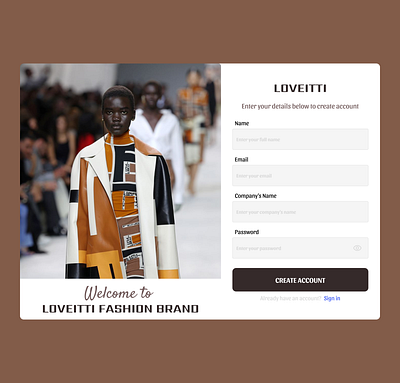 SIGN UP PAGE branding create account fashion brand graphic design login page sign in form sign up desktop sign up page ui uiux