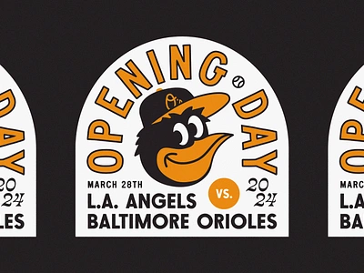 Ooooopening Day 24 badge badgedesign baltimore baseball branding design graphic design icon illustration logo mlb orioles type vector vintage