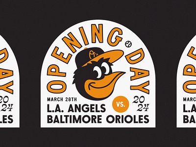 Ooooopening Day 24 badge badgedesign baltimore baseball branding design graphic design icon illustration logo mlb orioles type vector vintage
