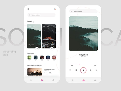 Soundscape app design app app ui design figma illustration mobile prototype recording app typogaphy ui ux