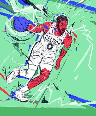 Tatum - NBA basketball boston boston celtics character illustrated illustrated nba illustration illustrator nba nba action nba basketball nba illustrations people portrait portrait illustration