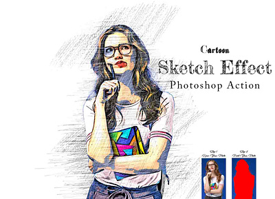 Cartoon Sketch Effect Photoshop Action photoshop tutorial