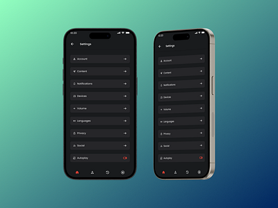 Settings page for a music streaming app dailyui product design settings page ui ux