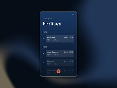 Minimalistic Dive Logbook App Design app app design app interface diving diving app lifestyle lifestyle app minimalist app minimalist design minimalistic mobile mobile app mobile app design mobile app ui modern app scuba scuba diving app ui ux