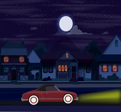Moonlit Drive animation graphic design motion graphics