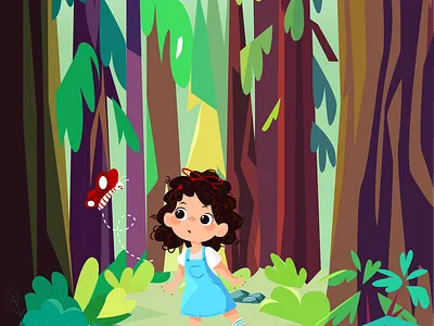 Forest 2d artforest artillustration artwork colorsforest digital art digitalillustration girlart illustration