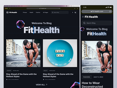 Blog Fit Health (Responsive) blog design figma landing new responsive site special ui ux web website