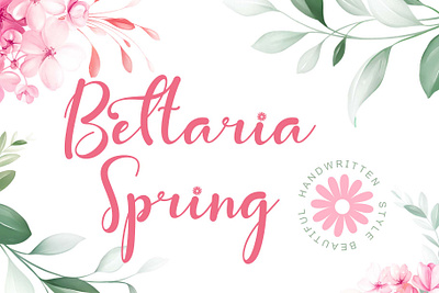 Bettaria Spring beautiful branding design font font design graphic design handwritten illustration logo script spring ui wedding
