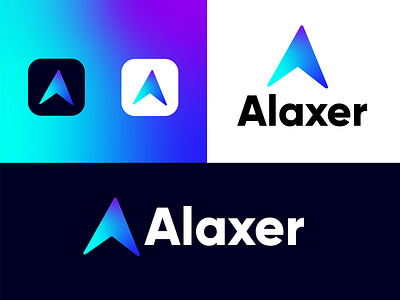 Alaxer highly modern luxury and creative business logo design a business logo a luxury logo a minimal logo a minimalist logo a modern logo a tech logo a unique logo app branding design graphic design illustration logo minimal logo modern logo tech logo ui