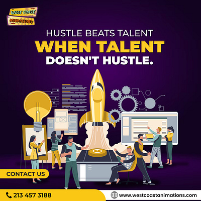 Don't underestimate the power of hustle! 💪 branding design graphic design hustle icon identity illustration logo talent ui ux vector