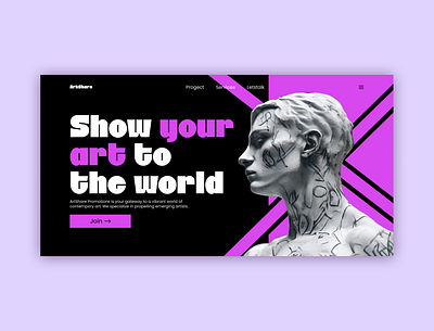 agency for the promotion of artists branding graphic design ui website