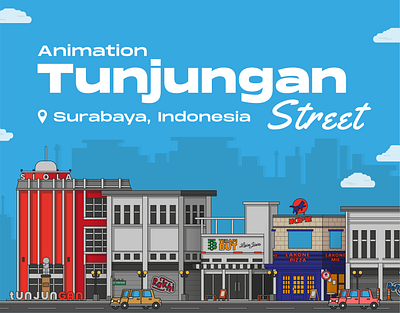 Tunjungan Street Animation 2d 2d animation animation capital city city design graphic design illustration indonesia motion graphics street surabaya vector video game