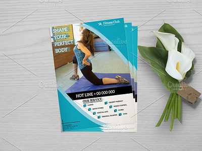 Fitness Flyer - Gym Flyer beauty business clean flyer commercial corporate creative exercise fitness club fitness flyer fresh generic gym flyer gymnasium health modern ms word multipurpose photoshop template promotion yoga flyer