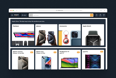 AMAZON BENTO CONCEPT adobe xd amazon app blue branding design figma inspiration landing orange ui web design webdesign