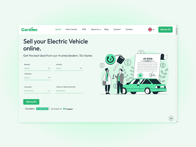 Introducing Cardino: Simplifying EV Sales electric car ev landing page saas web design web development webdevelopment webflow