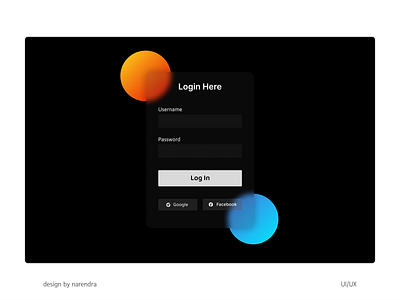 Login Card UI design ui ux