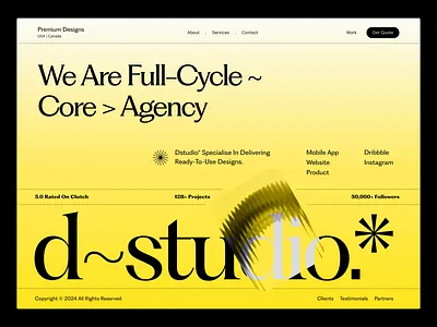Landing page design agency agency design branding figma header hero landing page landing page design product design studio trend typography ui ui ux user experience ux web web design web development website