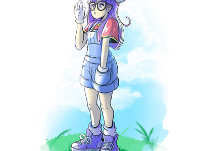 Fan art Arale, N'cha anime animegirl arale digital illustration digitalart girl illustration procreate takiratoriyama