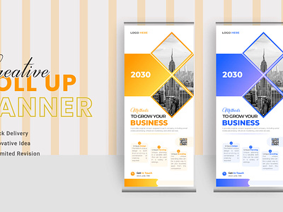 Roll-Up Banner Design banner brochure creative flyer modern portable banner pull up roll up banner rollup