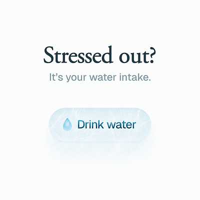 water button branding clean design desktop drink skeuomorphic ui water