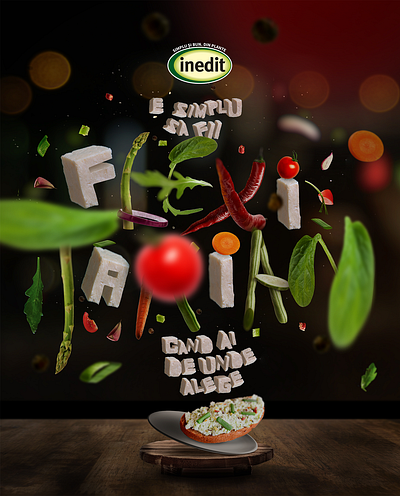 Flexitarian advertising art direction graphic design photo manipulation poster print