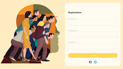 Registration Page Design app branding design graphic design illustration logo typography ui ux vector