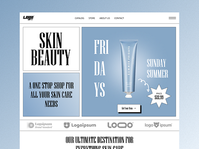 Your Ultimate Skin Care Haven Online Landing Page UI Design landing page ui design webdesign website for skin care products