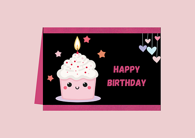 Cupcake Birthday Card birthday card canva design desgin illustration