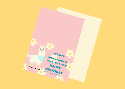 Alpaca Birthday Card birthday card canva design desgin floral design illustration llama birthday card