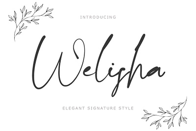 Welisha beautiful branding design font font design graphic design handwritten illustration logo signature ui wedding