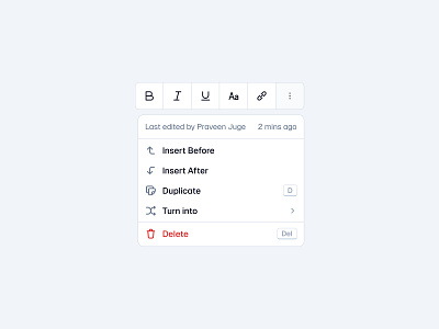 Editor Dropdown ⏬ design dropdown editor menu minimal saas ui web design