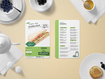 Menu card design branding graphic design