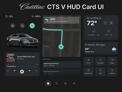 CTS V HUD Cards Concept car cards dashboard design ui ux