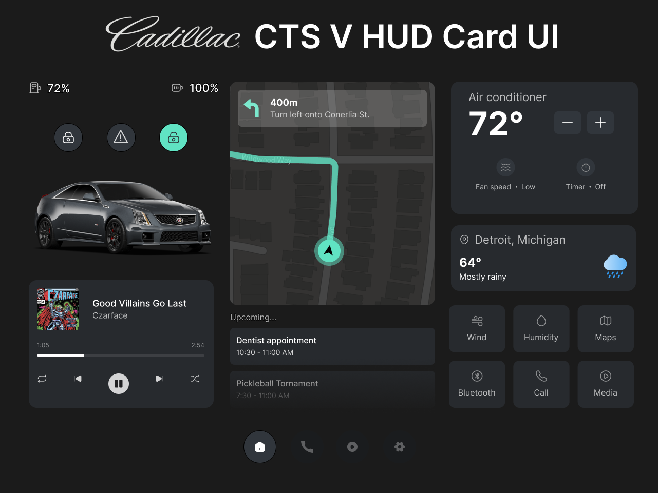 CTS V HUD Cards Concept by Greg Shuster on Dribbble