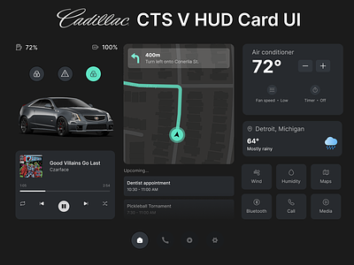 CTS V HUD Cards Concept car cards dashboard design ui ux