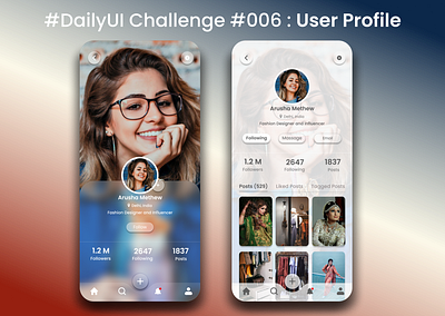 #DailyUI Challenge #006 : User Profile app branding des design graphic design illustration logo typography ui ux vector