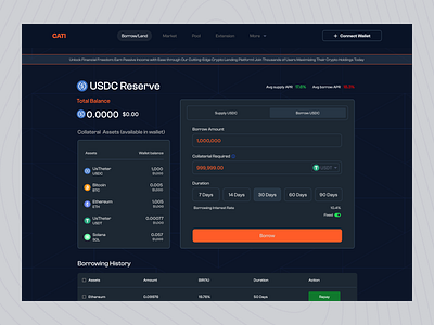 Crypto Lending Web App design ui ux