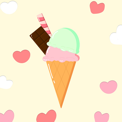 Cute Ice cream branding cute design graphic design icecream illustration vector