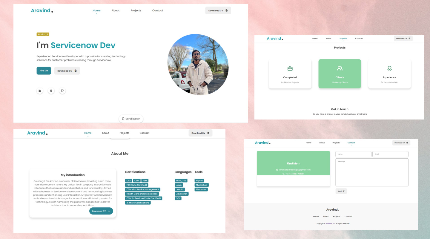 Portfolio Design Concept Green theme by aravind sivakumar on Dribbble