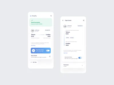 Flight Booking App — Successful Book Details app booking design feature flight interface minimal plane simple ticket ui user