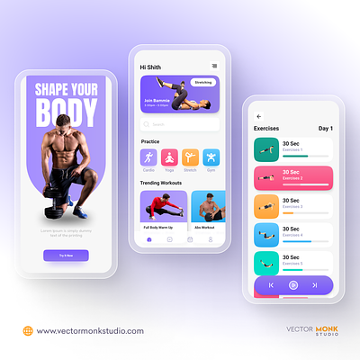 Fitness App | App Design android app design fitness fitness app ios mobile application mobile design sport app ui user interface