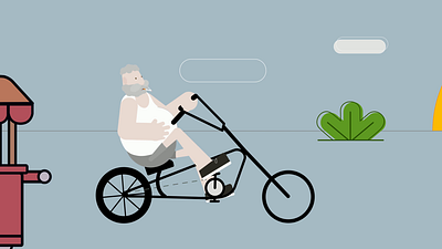 Bike scene 2d animation animtion bike animation bikee character animation character designer motion motion graphics