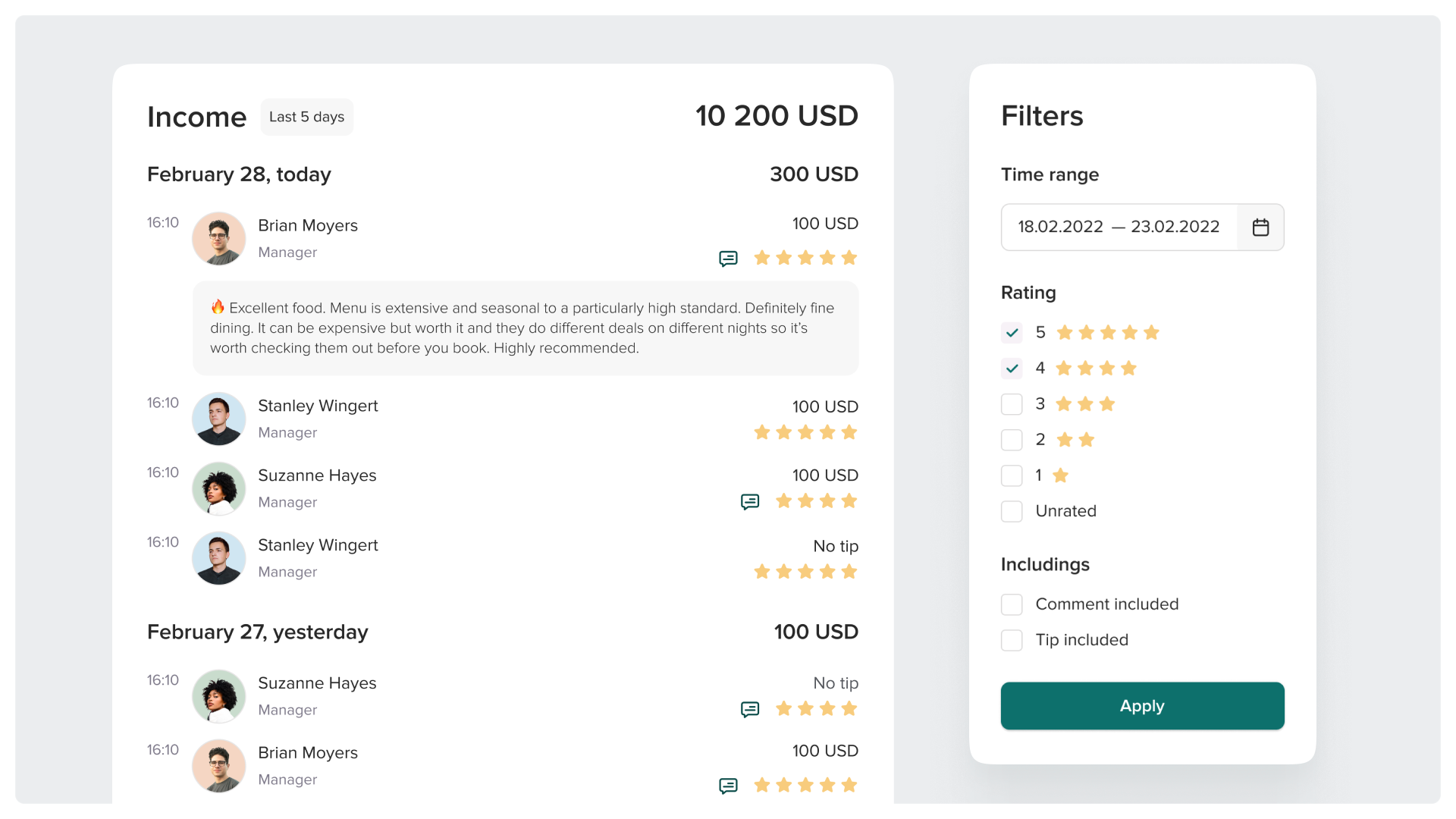 Service for receiving tips app tips ux ui