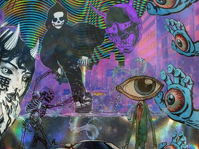 Eyes of Chaos: Visions of Symbols in a Psychedelic-Cosmic Dream acid art dark digitalcollage dnb madness mystery mystricdream psychedelic symbolism urban visualchaos